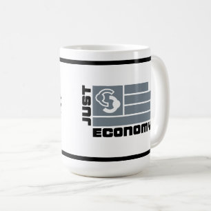 Taza De Café Just Economy Coffee Mug gris y negro