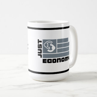 Taza De Café Just Economy Coffee Mug gris y negro