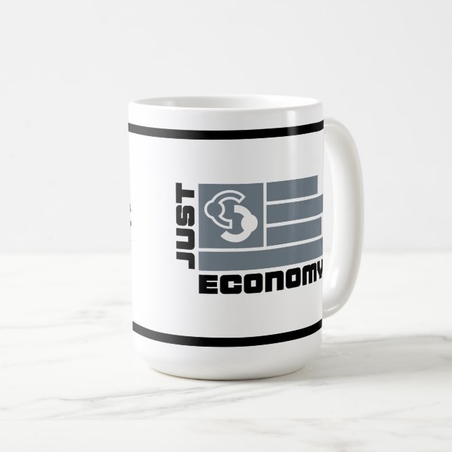 Taza De Café Just Economy Coffee Mug gris y negro (Anverso derecho)