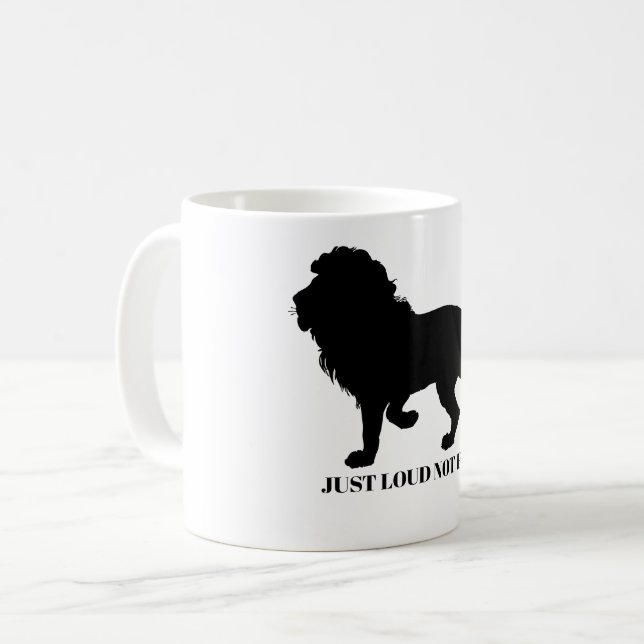 TAZA DE CAFÉ JUST LOUD NOT FAST (Anverso izquierdo)