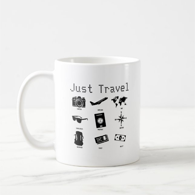 Taza De Café Just travel - travel icons (Izquierda)