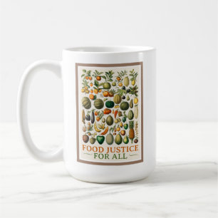 Taza De Café ¡Justicia alimentaria! Arte de vintage