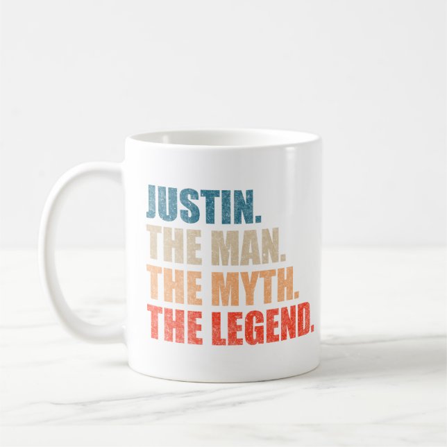 Taza De Café Justin El Hombre La Mitad La Leyenda (Izquierda)