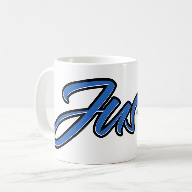 Taza De Café Justin Vorname Name blue Tasse Kaffeetasse (Anverso izquierdo)