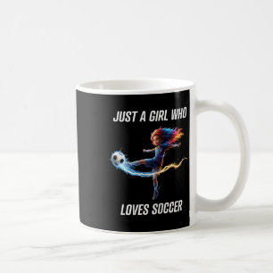 Taza De Café Justo Una Chica Que Ama La Camiseta De Fútbol Para