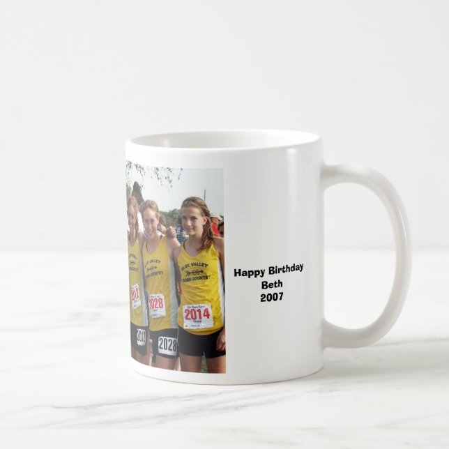Taza De Café JV_CrossCountry_Girls, feliz cumpleaños, Beth, (Derecha)