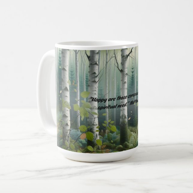 Taza De Café JW 2026 Year Text Birch Tree Landscape (Anverso izquierdo)