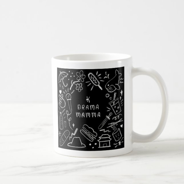 Taza De Café K Drama Mama Chalkboard Style Mug (Derecha)