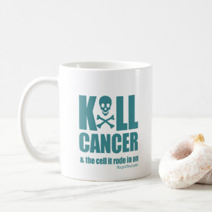 Taza De Café K*LL CANCER y la celda en la que entró - Verde azu