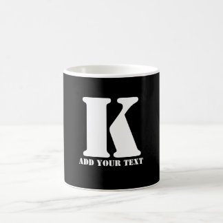 Taza De Café K  Monograma Clásico Templa de Boda Personalizada 
