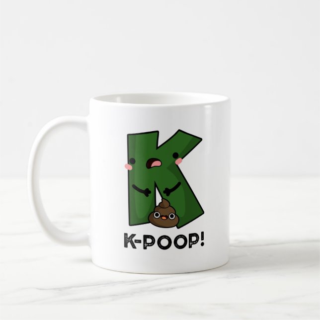 Taza De Café K-poop Funny K-pop Poo Pun (Izquierda)