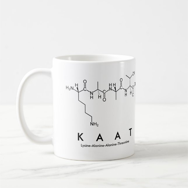Taza De Café Kaat peptide name mug (Izquierda)