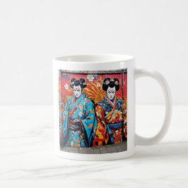 Taza De Café Kabuki and Sakura: Japanese-Inspired Art