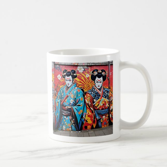 Taza De Café Kabuki and Sakura: Japanese-Inspired Art (Derecha)