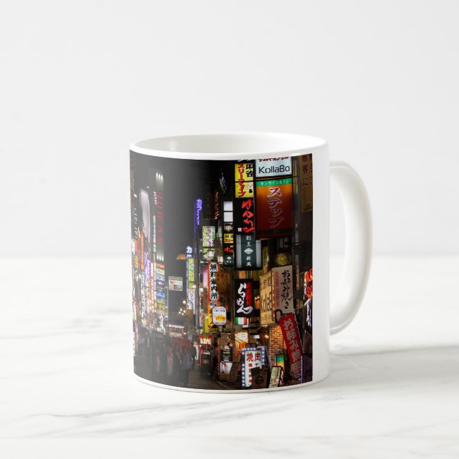 Taza De Café Kabukichō Tokio Neones por la noche (Anverso derecho)