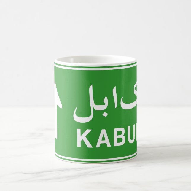 Taza De Café Kabul, Afganistán, Rótulo de la Calle de Tráfico (Centro)