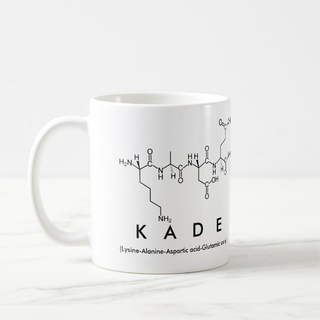Taza De Café Kade peptide nombre mug (Izquierda)
