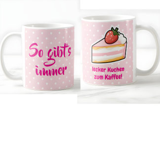 Taza De Café Kaffee und Kuchen Kaffeebecher, Lustige