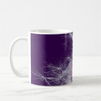 Taza De Café Kaffeetasse Blumen und Distelsamen, lila