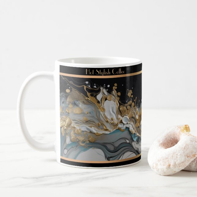Taza De Café Kaffeetasse im Marmor Look (Con donut)