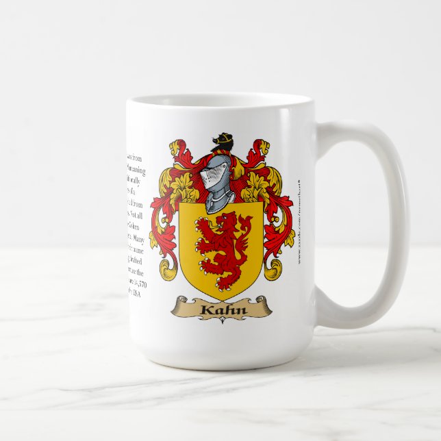 Taza De Café Kahn nombra, el origen, el significado y el escudo (Derecha)