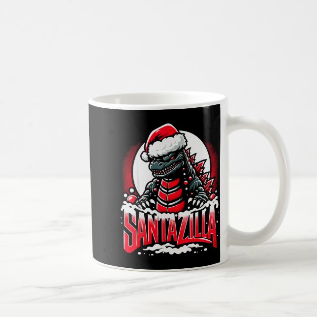 Taza De Café Kaiju Christmas Santazilla Japanese Monster Dinosa (Derecha)