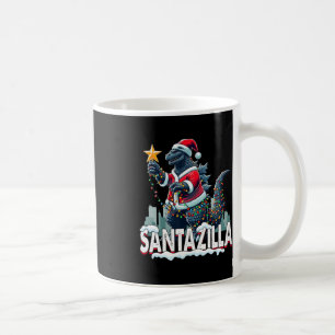 Taza De Café Kaiju Navidad Santazilla Monstruo Japonés Dinosaur