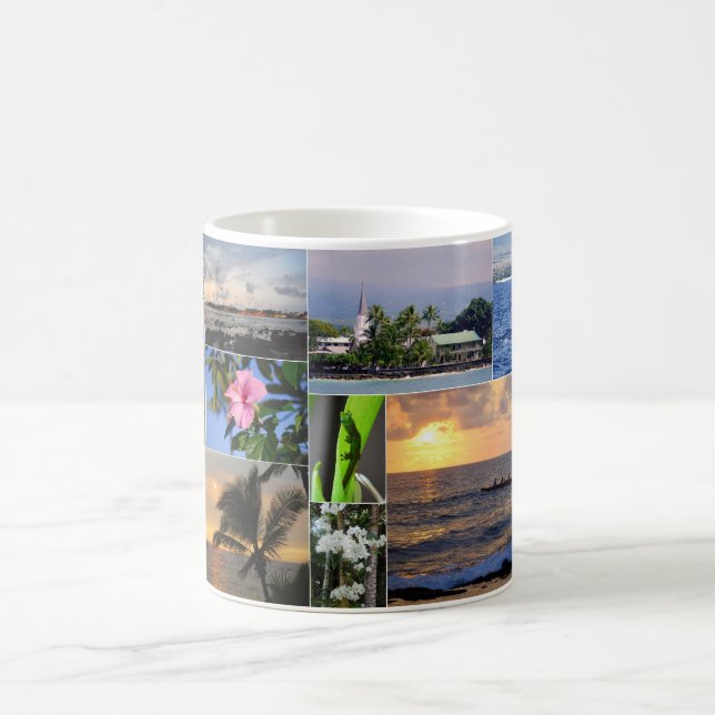 Taza De Café Kailua Kona Hawaii Collage Mug (Centro)