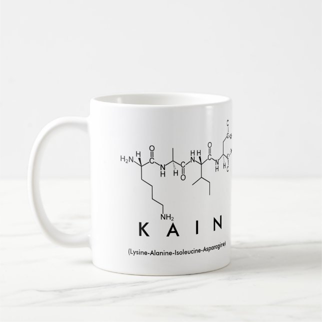Taza De Café Kain peptide name mug (Izquierda)
