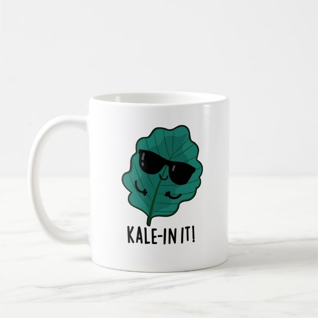Taza De Café Kale-in It Funny Veggie Kale Pun (Izquierda)