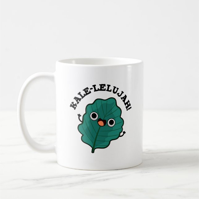Taza De Café Kale-lelujah Funny Veggie Kale Pun (Izquierda)