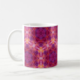 Taza De Café kaleido de color violeta, púrpura, naranja y azul