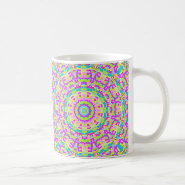 Taza De Café Kaleidoscopio colorido 03 (Derecha)