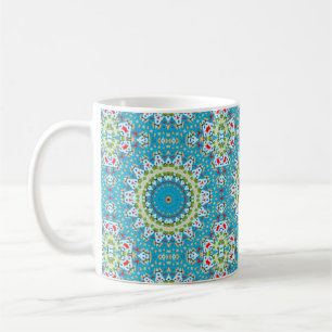 Taza De Café Kaleidoscopio de tonos azules