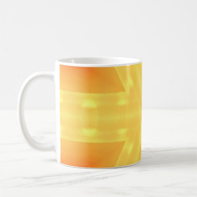 Taza De Café Kaleidoscopio de un brillante amanecer y líneas (Izquierda)