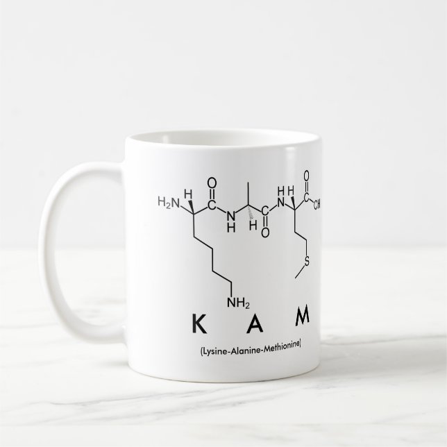 Taza De Café Kam peptide name mug (Izquierda)