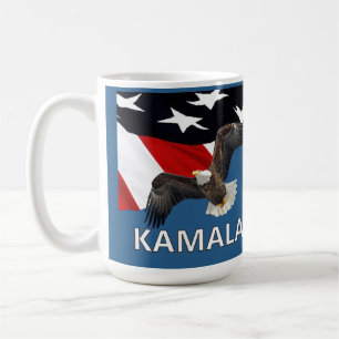 Taza De Café Kamala con águila y bandera