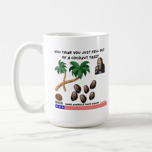 Taza De Café Kamala Harris Coconut Tree Design Mug (Izquierda)