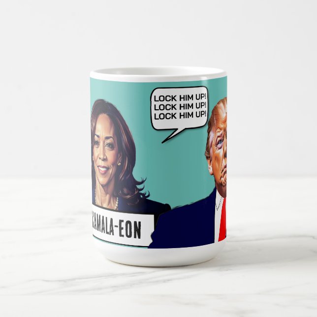 Taza De Café Kamala Harris dice Bloquear a Trump (Centro)