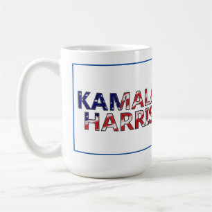 Taza De Café Kamala Harris En Colores De Bandera
