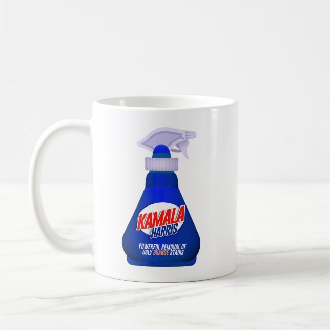 Taza De Café Kamala Harris Spray Away Naranja Stains (Izquierda)