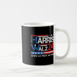 Taza De Café Kamala Harris Tim Waltz 2024 Cuando Peleamos Ganam