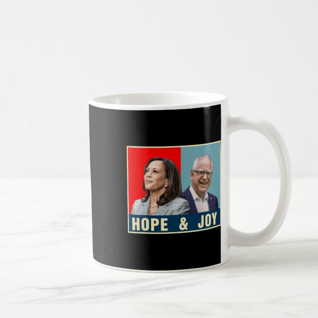 Taza De Café Kamala Harris Tim Walz 2024 Esperanza Y Alegría (Derecha)