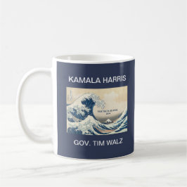TAZA DE CAFÉ KAMALA HARRIS TIM WALZ OLA AZUL 2024