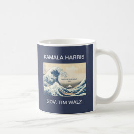 TAZA DE CAFÉ KAMALA HARRIS TIM WALZ OLA AZUL 2024
