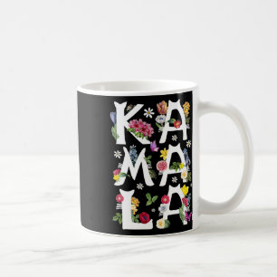 Taza De Café Kamala Harris Vintage Floral Cat Letters President