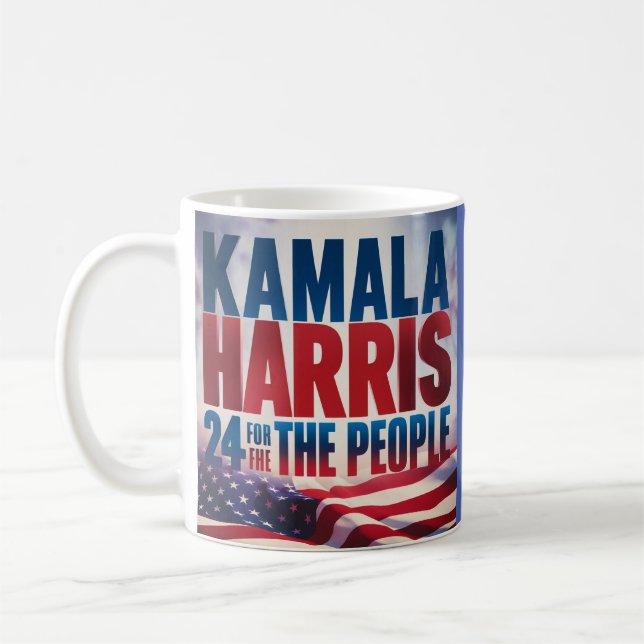 Taza De Café Kamala por el tazón del café político del pueblo (Izquierda)