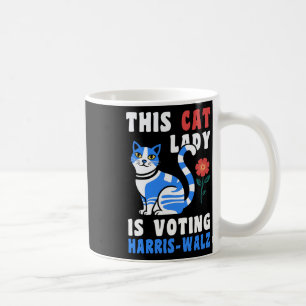 Taza De Café Kamala pura y pura, esta dama del gato votó Harris
