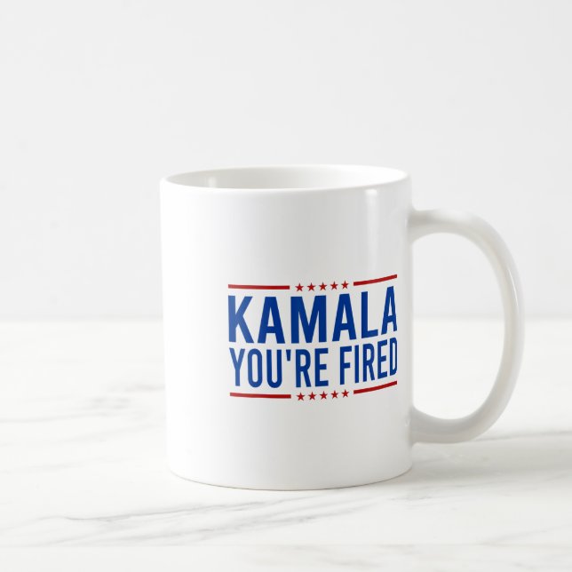 Taza De Café Kamala te despiden en 2024. Divertido Donald Trump (Derecha)