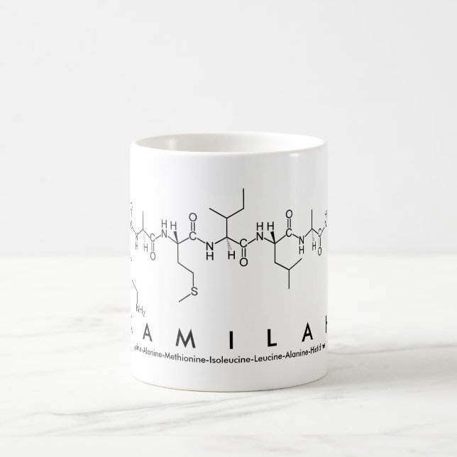 Taza De Café Kamilah peptide name mug (Centro)
